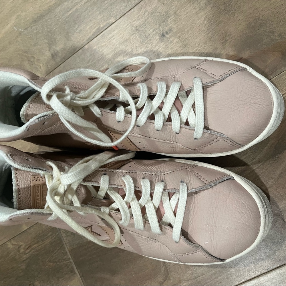 Converse Pink Leather Pro Platform High Tops - image 3